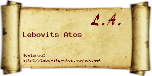 Lebovits Atos névjegykártya